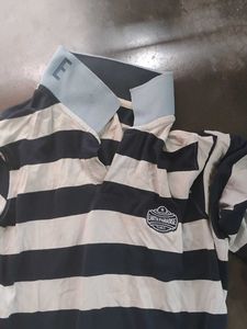 Classic Striped Long Sleeve Polo Shirt