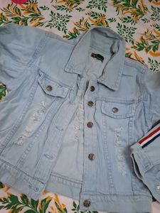 Light Wash Distressed Denim Jacket