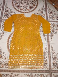 💛 Mustard Mirror Sharara Dress 💛
