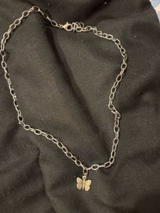 butterfly silver necklace