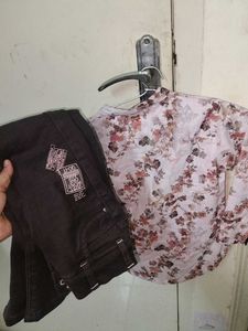 Boy's Floral Print Kurta
