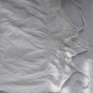 White Lace Trim Camisole Top