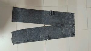 Women's Acid Wash Cargo Jeans