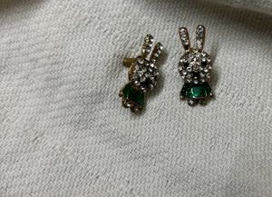 Rhinestone Cute Bunny Earrings