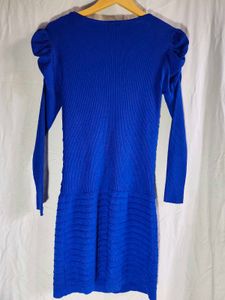 Royal Blue Textured Knit Dress