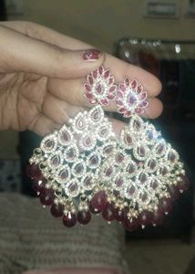 Exquisite Kundan & Ruby Dangle Earrings