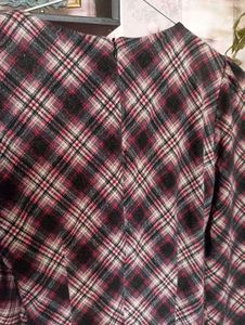 Plaid Flattering Long Sleeve Dress