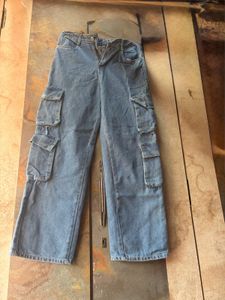Blue Denim Cargo Jeans