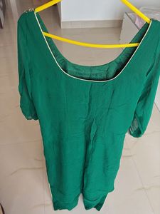 Embroidered Green Kurta Set