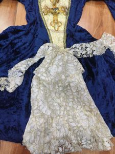 Elegant Blue &amp; Gold Medieval Gown