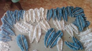 Boho Feather Tassel Trim Fabric
