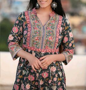 Anarkali style Printed Kurta
