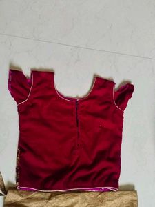 Elegant Maroon &amp; Gold Lehenga Choli Set