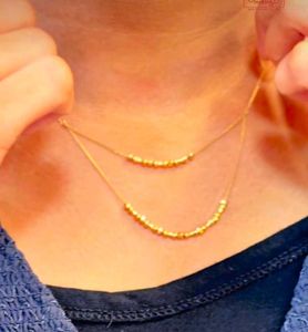 Double Layer 18kt Gold Necklace With Proper Bill