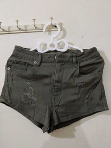 Distressed Denim Shorts