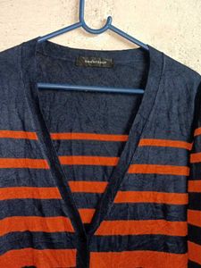 Stylish Winter Striped Cardigan Sweater