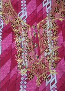 Embroidered Pink kurta fabric