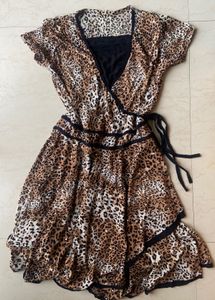 Y2k vintage leopard print dress