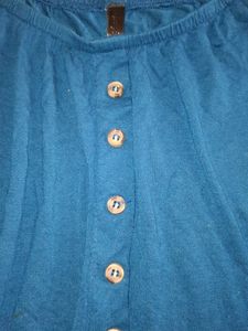 Teal Button-Up Long Sleeve Top