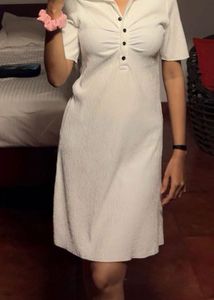 Chic White Collared Dress
