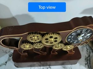 Lions Mechanical Table Clock