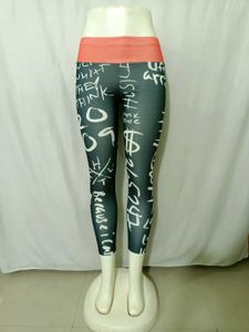 Graffiti Print Athletic Leggings fit for 28-32