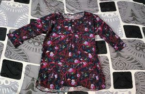 Floral Print Button-Up Tunic Top
