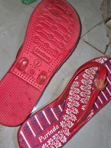 Red Floral Flip-Flops