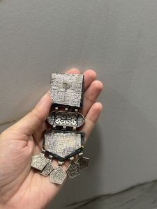 Handmade Block Print Silver Earrings