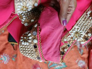 Pink Embroidered Saree