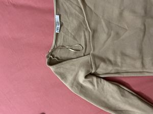 ZARA Stylish Beige  one Long Sleeve Top