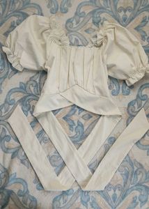 Urbanic off white back tie up top