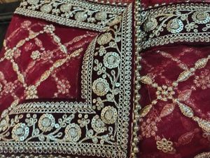 maroon bridal duppata
