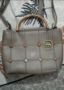 Elegant Taupe Dual handle &amp; sling bag