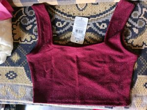 Sparkly Maroon Crop Top