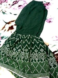 Green Bandhani sharara
