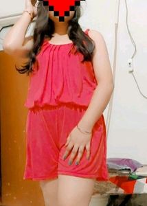 Red Sleeveless Romper