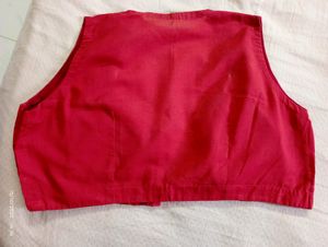Red Sleeveless Blouse
