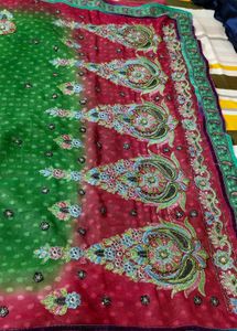 beautiful 2 shaded sari with blouse