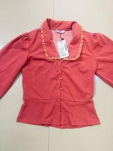 Peach Peplum Blouse