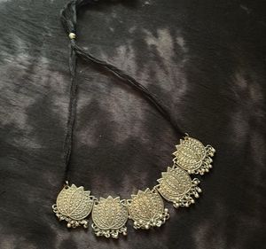 Oxidised Lotus Necklace