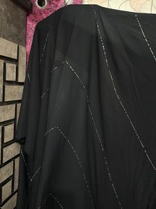 Elegant Abaya with Silver Embellishments