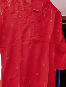 Embroidery Red Kurta
