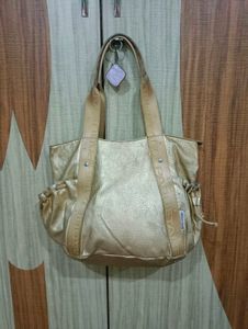 Gold Textured Tote Bag