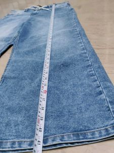 Wide Leg Denim Jeans with Drawstring Waist