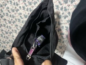 Black Canvas Crossbody Bag
