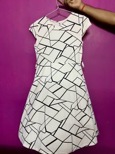 Abstract Printed Rayon Mini Dress for Women