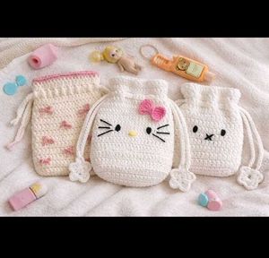 Handmade Crochet Pouches (pack of 3)
