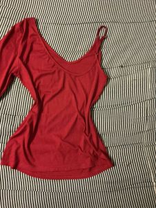 Red Long Sleeve Top
