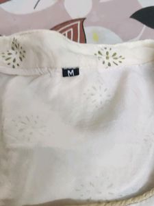 Cream Block Print Frock